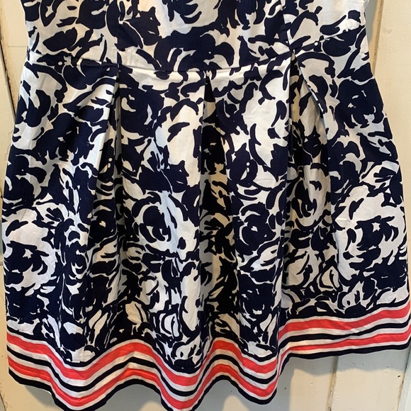 Liz Claiborne Women’s Size 14 Flare Floral Striped Dress - Picture 3 of 4